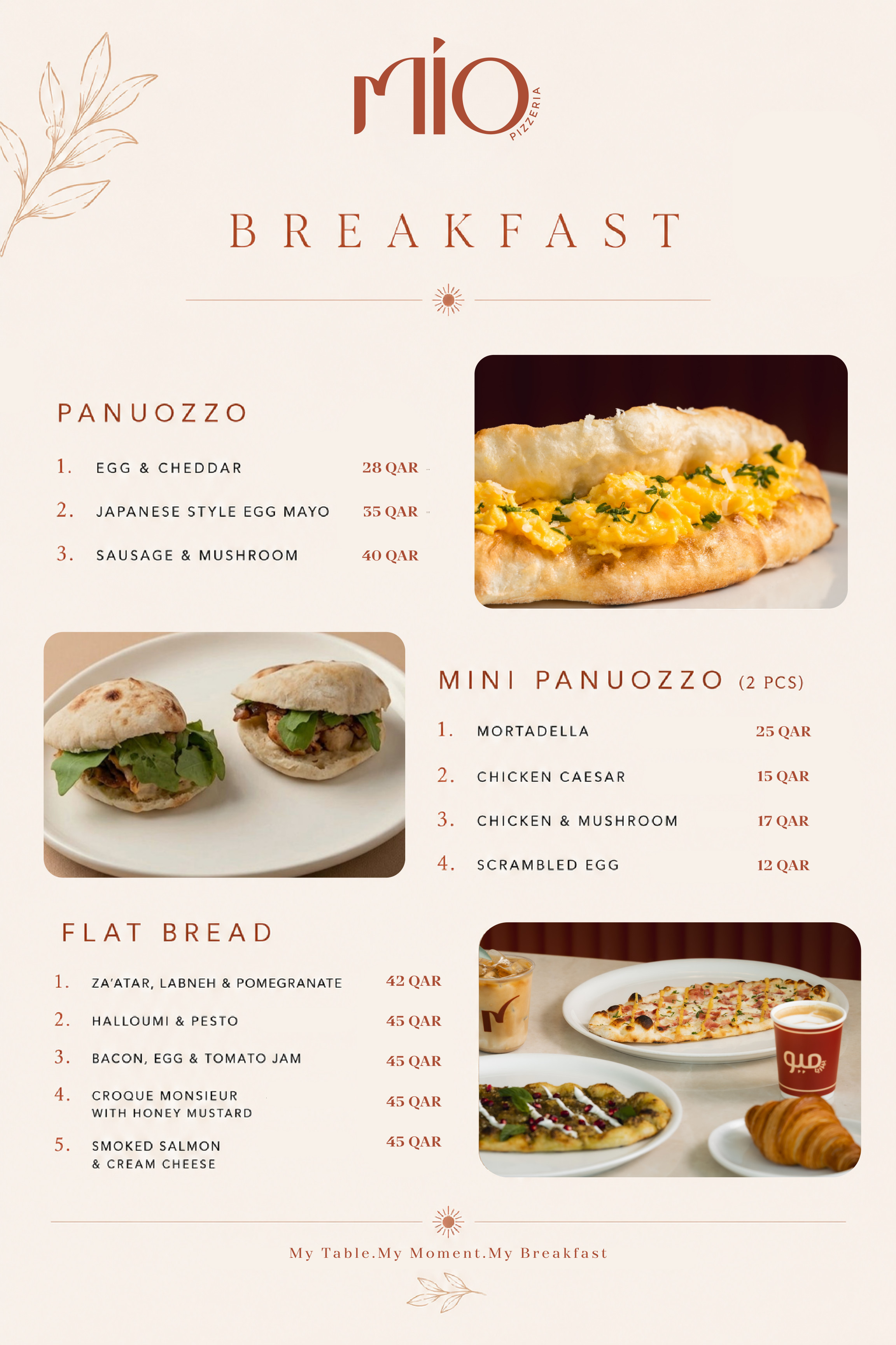 MIO breakfast menu